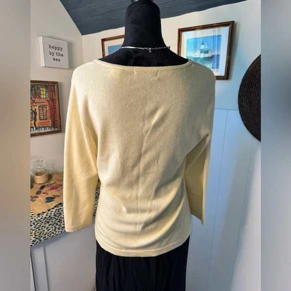 Lord & Taylor Two Ply Cashmere Women’s Size Large Cream Colored - Picture 5 of 11